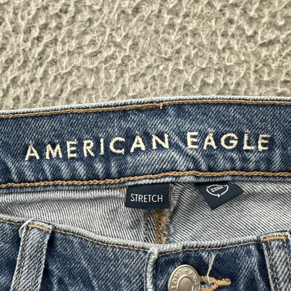 American Eagle Super High‎ Rise Ankle Straight Jeans Stretch Boho Women's 4 x 27 - Picture 3 of 9